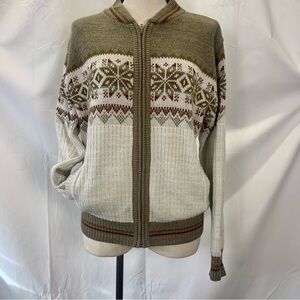 Y2K Nordic Pattern Full Zip Cardigan
